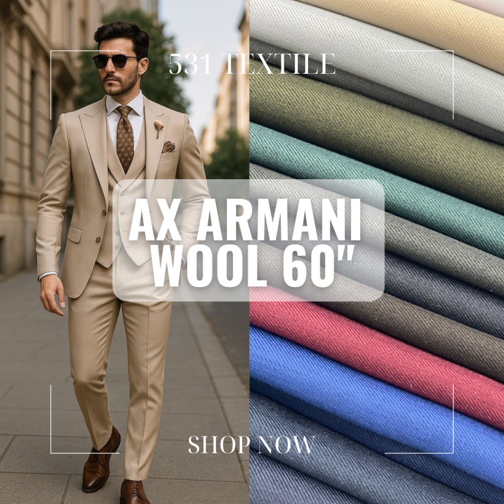 AX ARMANI WOOL SUITING FABRIC/TELA 60