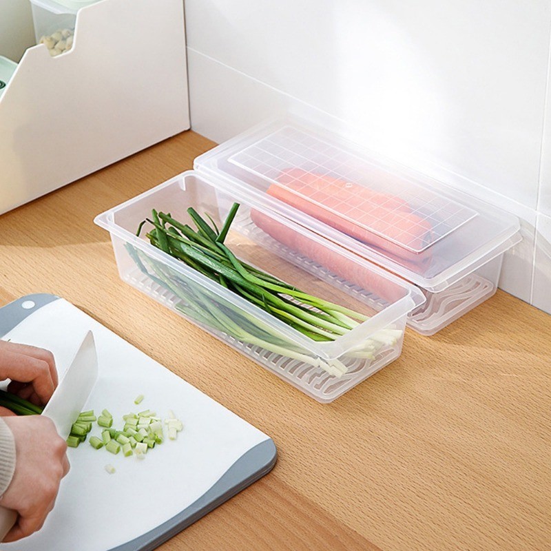 Rectangular Refrigerator Food Storage Box / Meat Fish Drain Tray ...