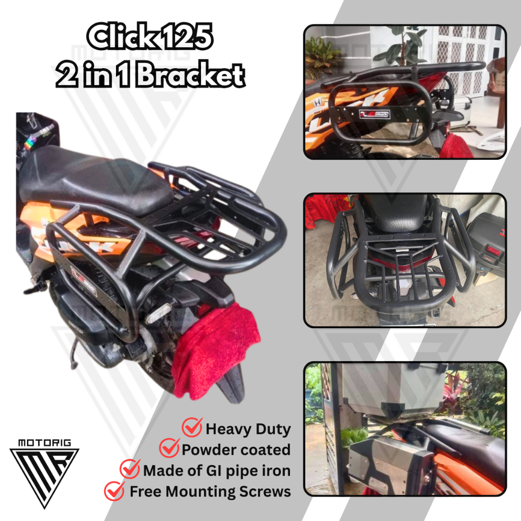 HONDA CLICK ( 125 - 150 - 160 ) - Heavy Duty Top Box Bracket by MotoRig ...