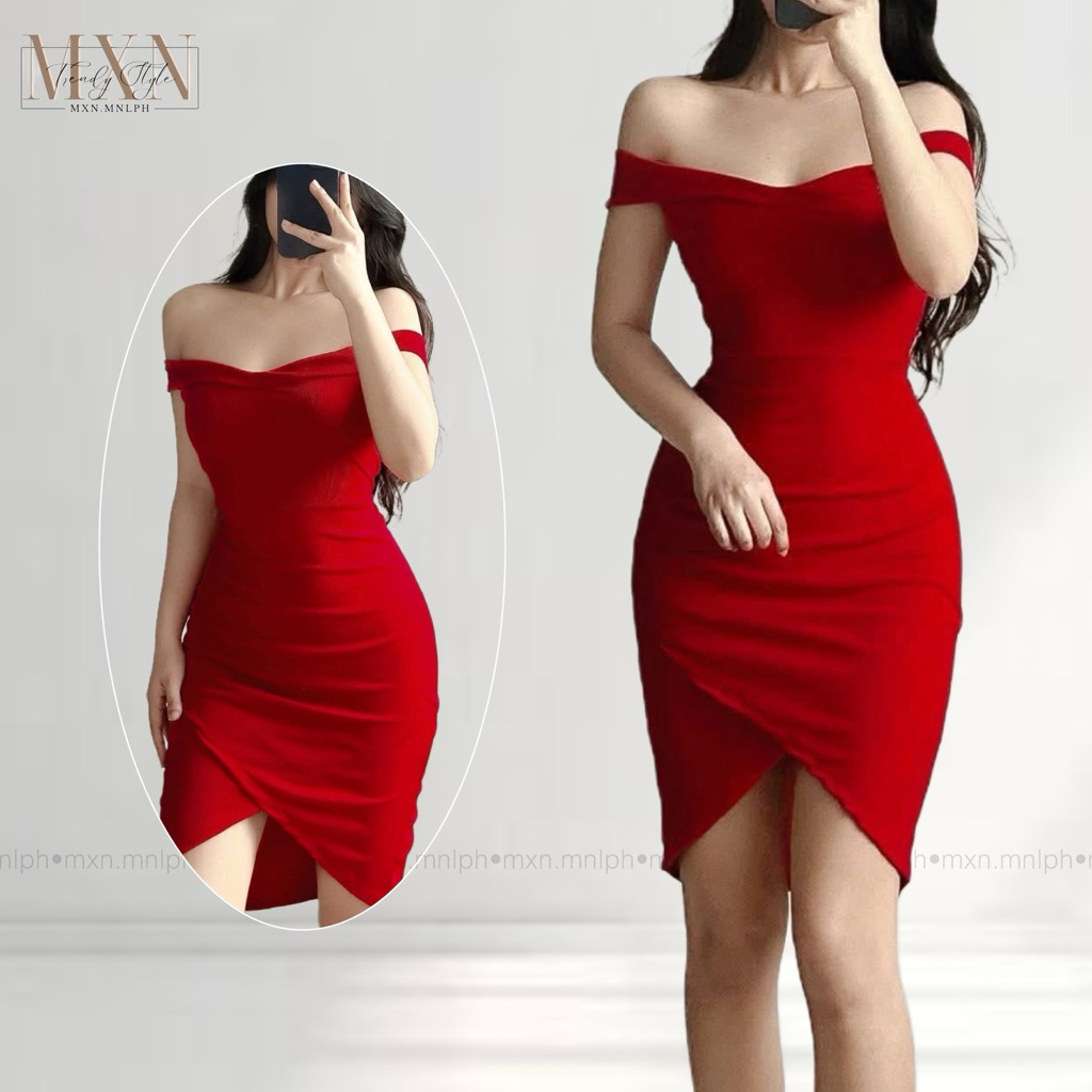 |MXN| Gaizelle Off Shoulder Mini Dress | Shopee Philippines
