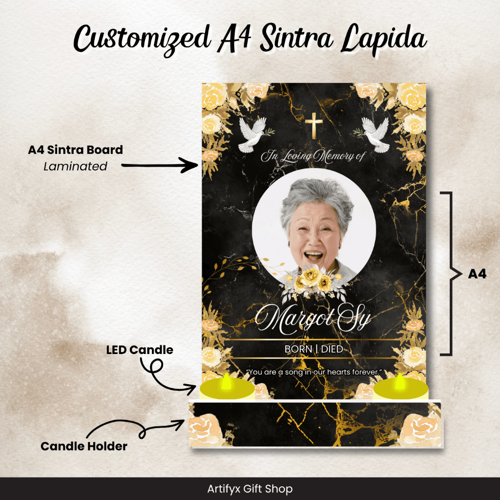 SHIP ASAP - Sintra Lapida - A4 Size Frame | Memorial Display for All ...