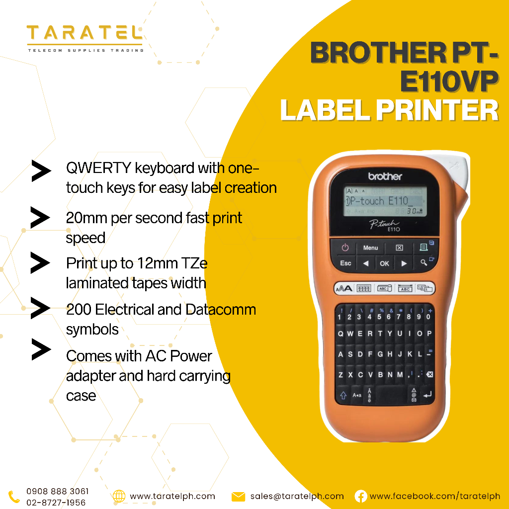 BROTHER PT-E110VP LABEL PRINTER | Shopee Philippines