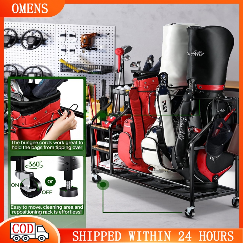 Golf Club Stand Rack Golf Tool Storage Rack With Hanging Basket Golf ...
