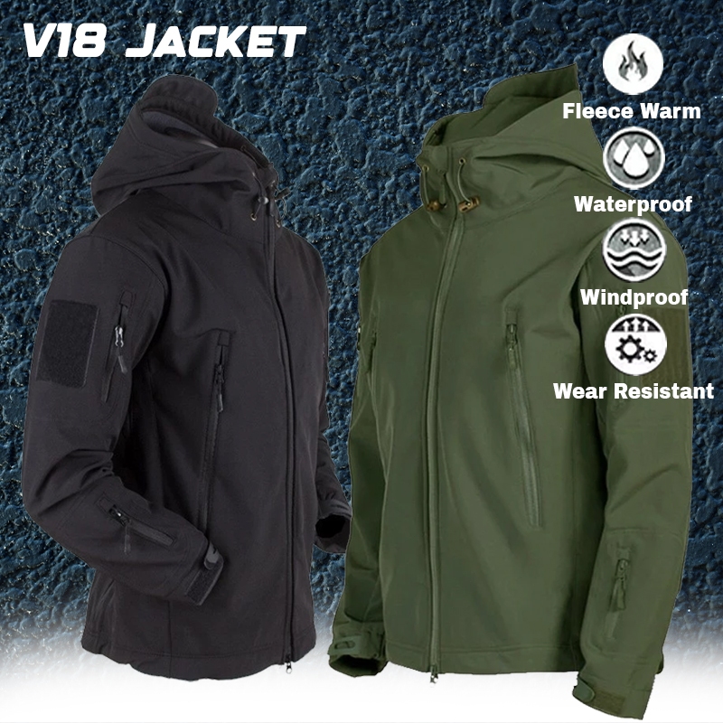 Ready Stock Shark Skin Soft Shell Jackets Men Windproof Waterproof ...