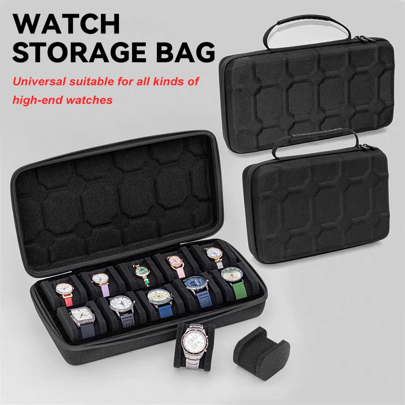15 Slots Watch Box EVA Waterproof Storage Watch Organiser With Sponge ...