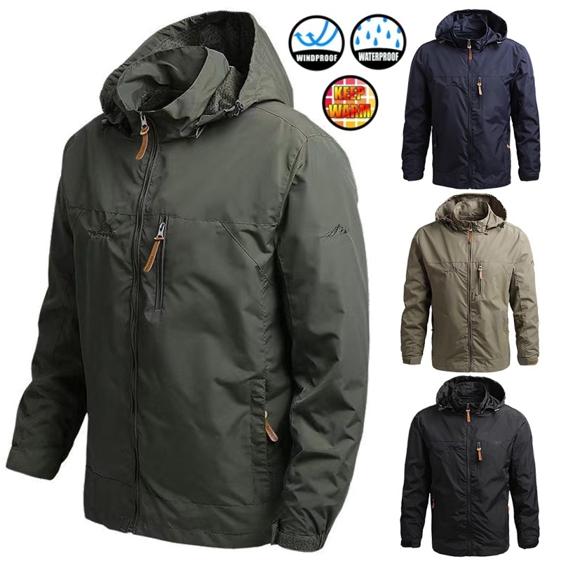 Outdoor jacket for men Casual Sport Tactical Waterproof Windbreaker ...