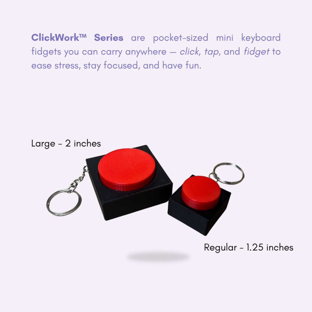 Fidget Panic Button Clicker Keychain Keyboard Clicky Key Chain | Shopee ...