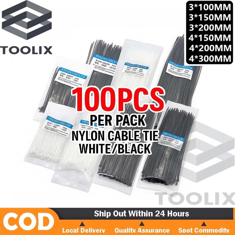 Ziplock Pro Cable Ties – 100-Pack Heavy Duty Self-Locking Nylon Ties, Tool-Free, Multi-Purpose For Cables, Automotive, Garage, Home Organization