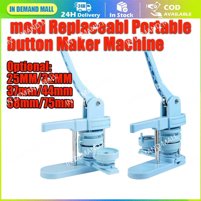COD Replaceabl Portable button Maker Machine DIY Pin Button Hand Badge ...