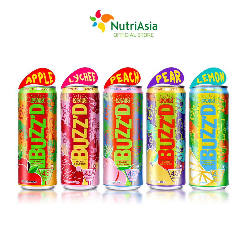 Locally Buzz’d Mixed Flavors Hard Seltzer Bundle (Apple, Lemon, Lychee ...