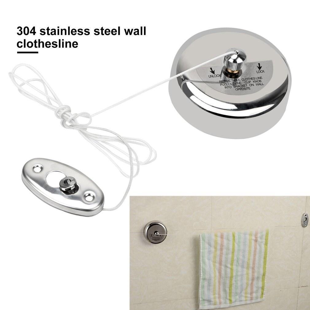 2.8M Retractable Telescopic Clothesline Invisible Wall-Mounted Drying ...