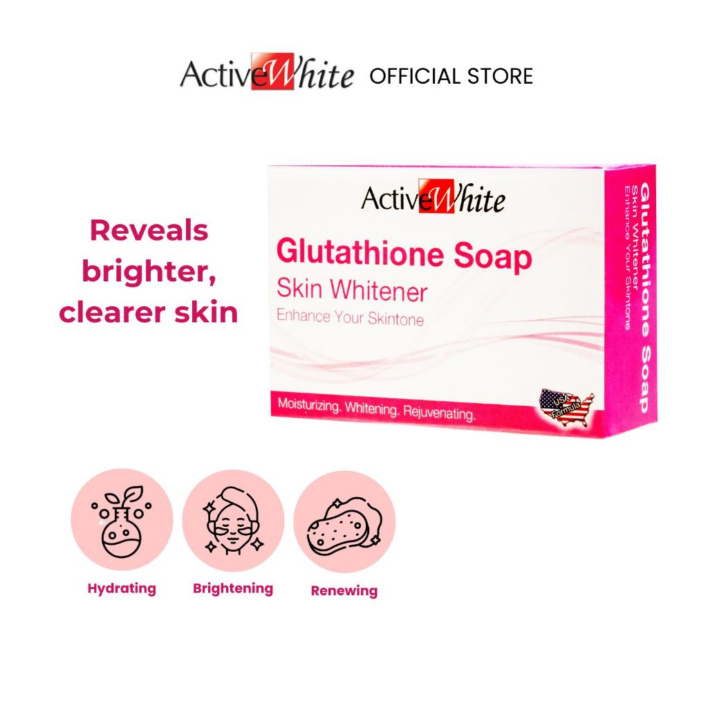 Active White Glutathione Skin Whitener Soap 135g (single or twin pack) |  Shopee Philippines