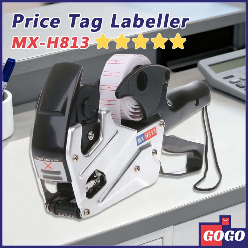 Crown MX-H813-B Price Tag Labeller Gun 8 Digits Portable Handheld For ...