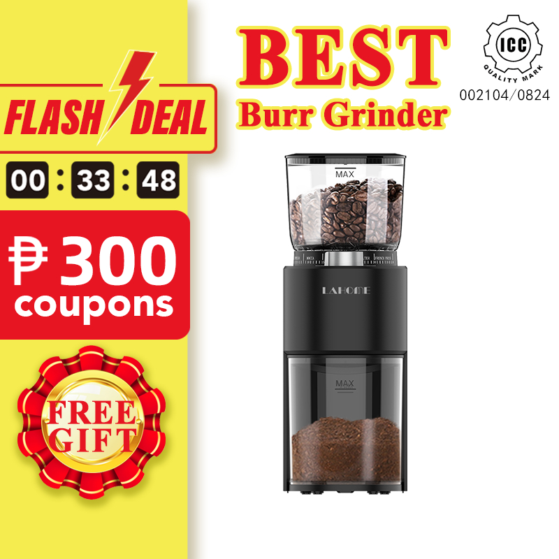 LAHOME Electric Conical Burr Coffee Grinder Adjustable Mill 38