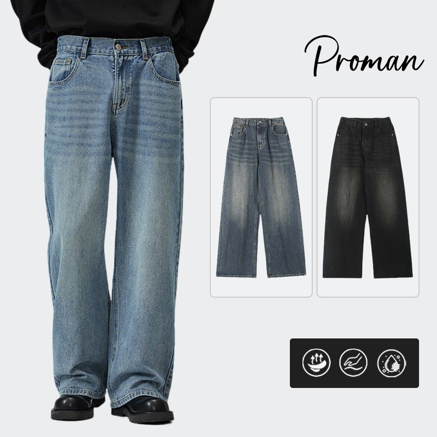 ProMan Shop Men's Jeans Loose Straight Maong For Men Casual Long Pants ...
