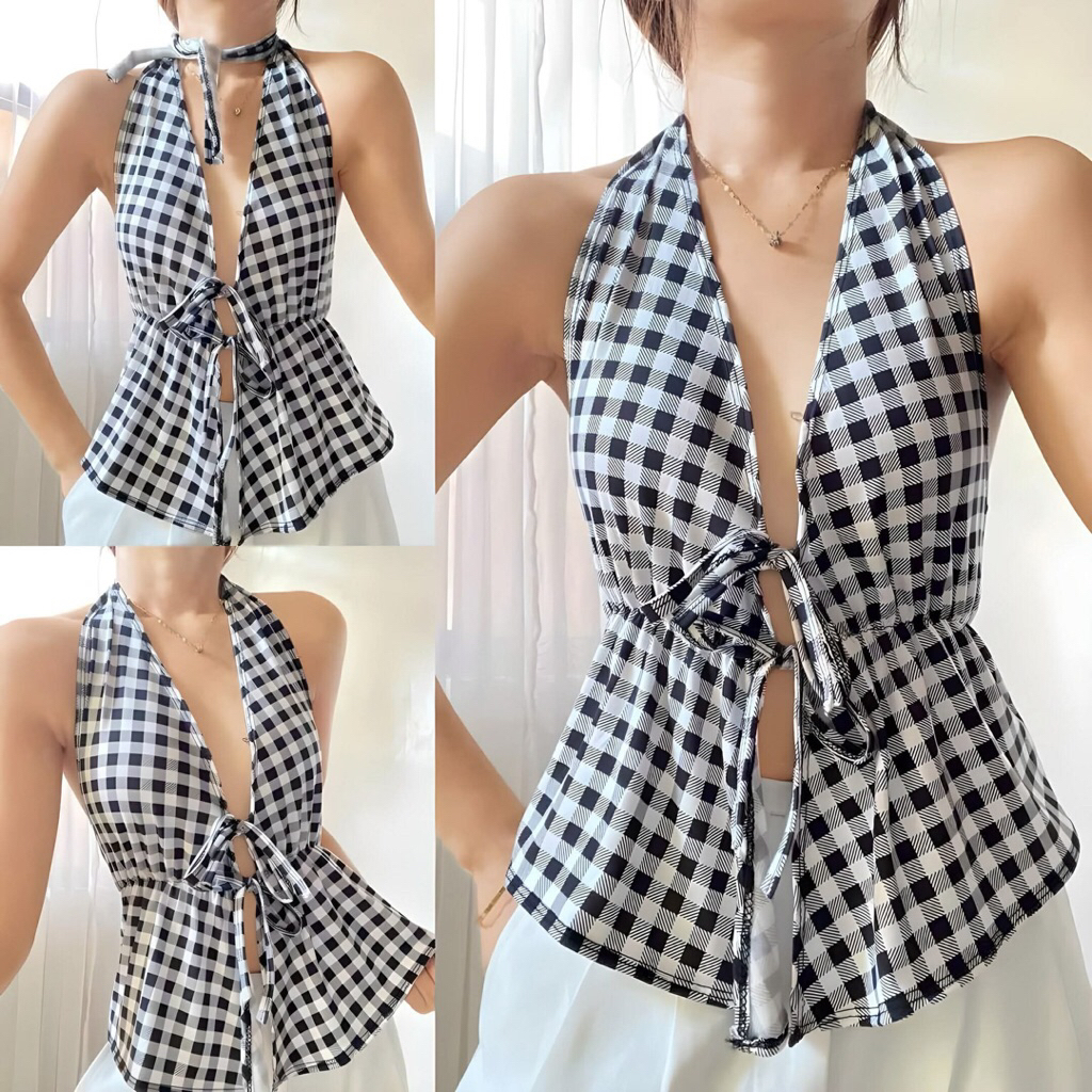 SMFM ALEYA Selftie Ribbonette Classy Top XS - M Fit Y2K Vintage Retro ...