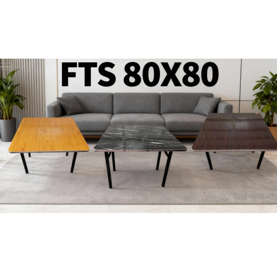 FOLDABLE/FOLDING SQUARE TABLE (80x80 cm) WITH METAL LEGS (WOOD) Heavy ...