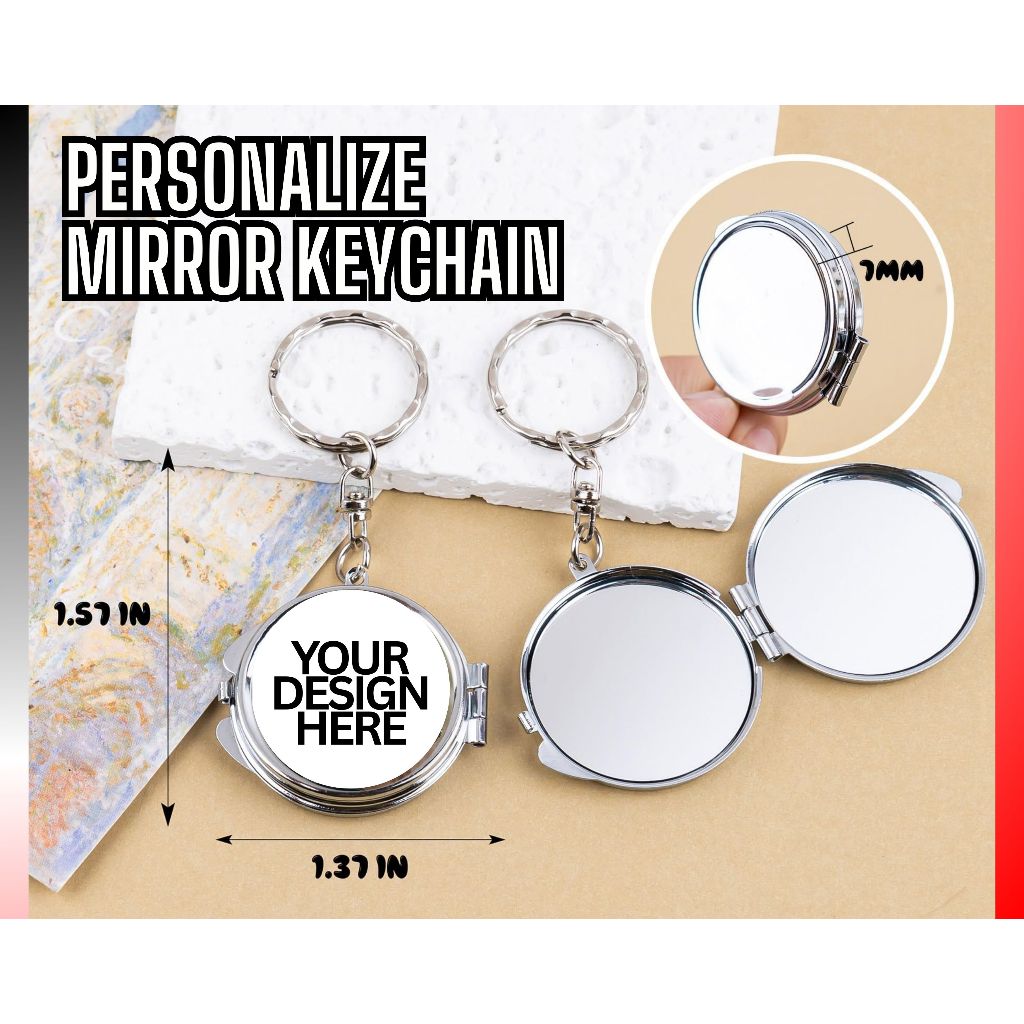 Personalize Compact Mirror Keychain Customized Gift Souvenir | Shopee ...