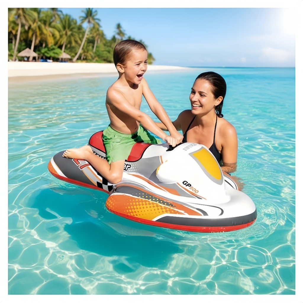 kid's inflatable salbabida floater swimming ride water toys car seat ...