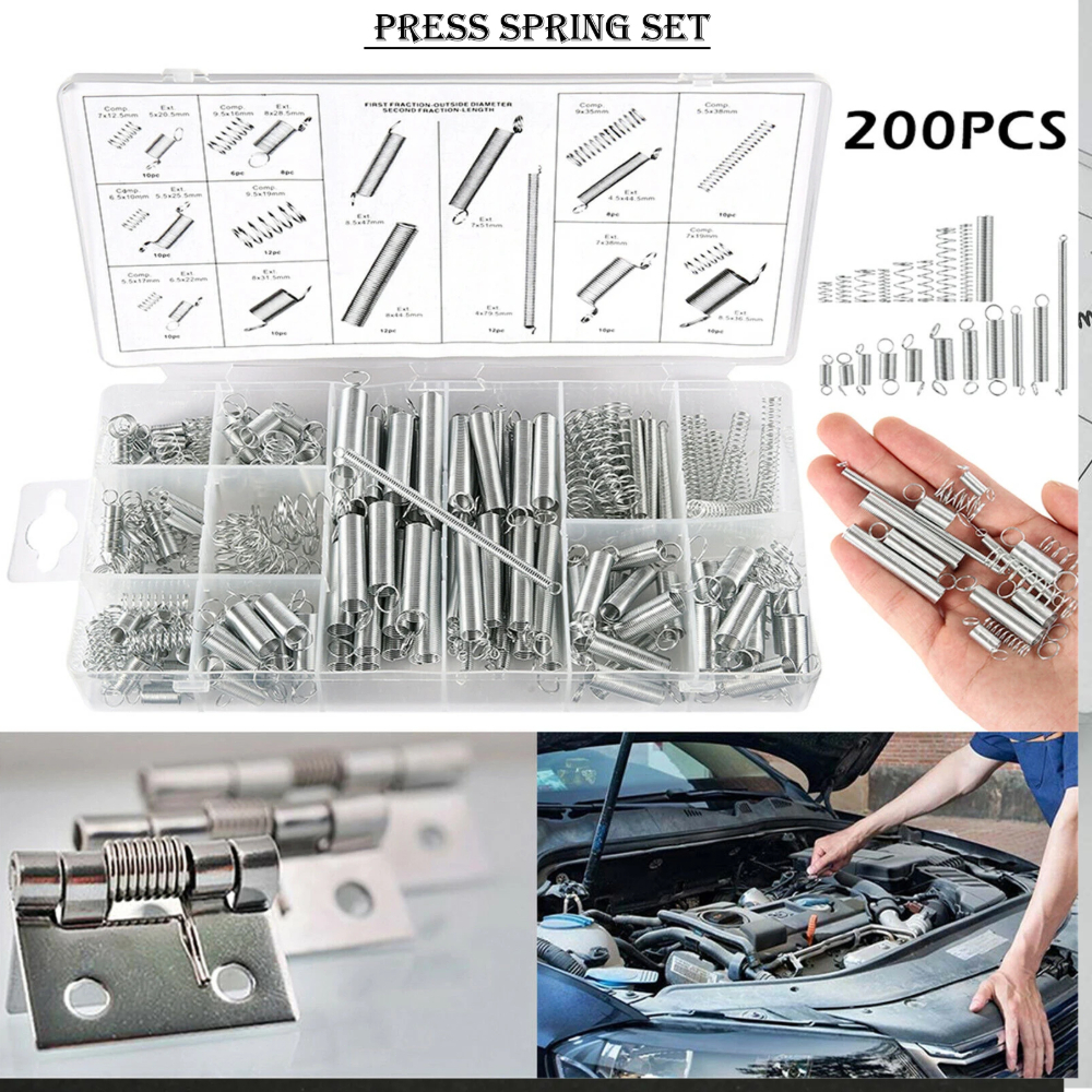 200pcs Spring Assortment Set Compression Extension Springs for Repairs ...