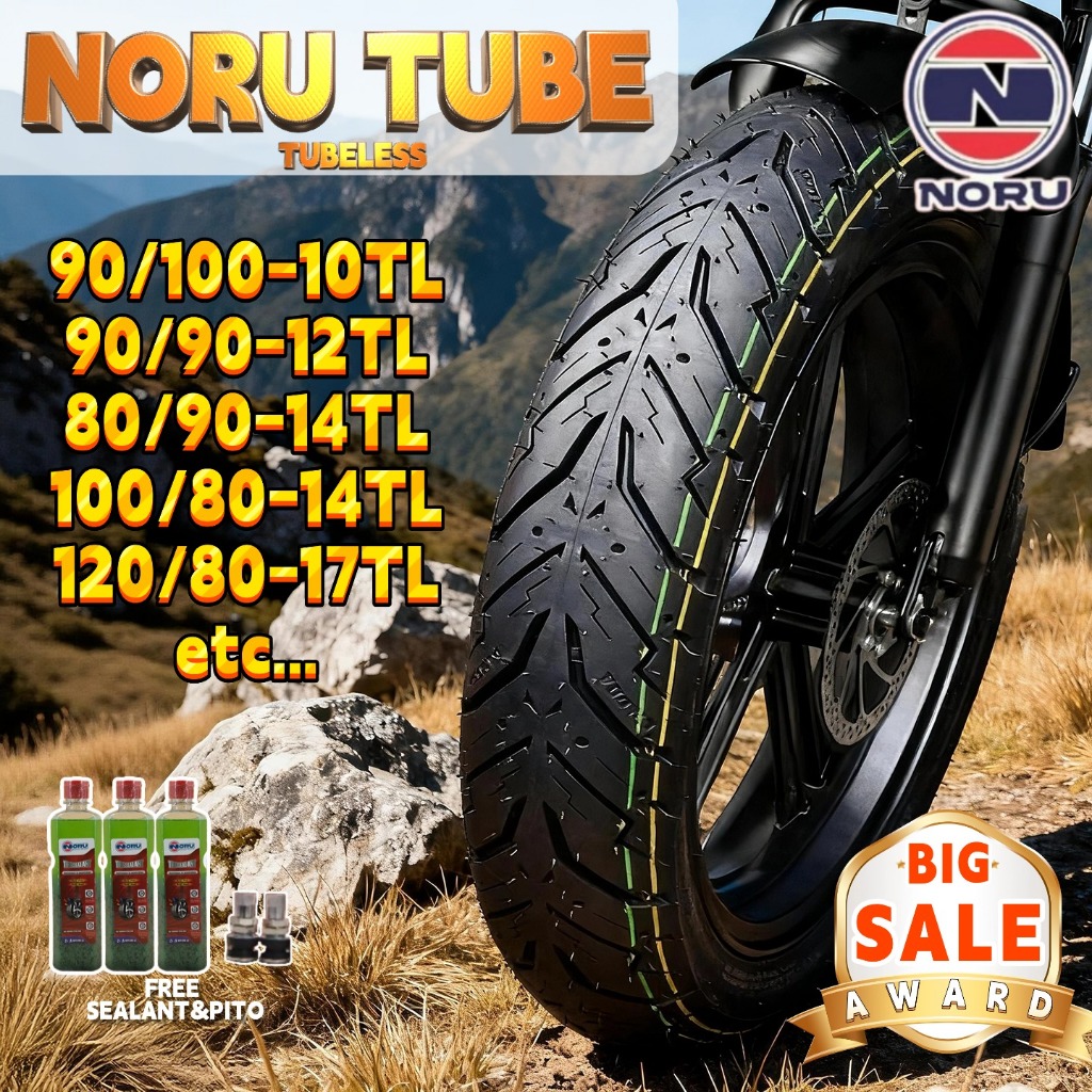 NORU TIRE TUBELESS 14TL/17TL FOR NMAX ADV CLICK MIO WAVE SMASH HONDA ...