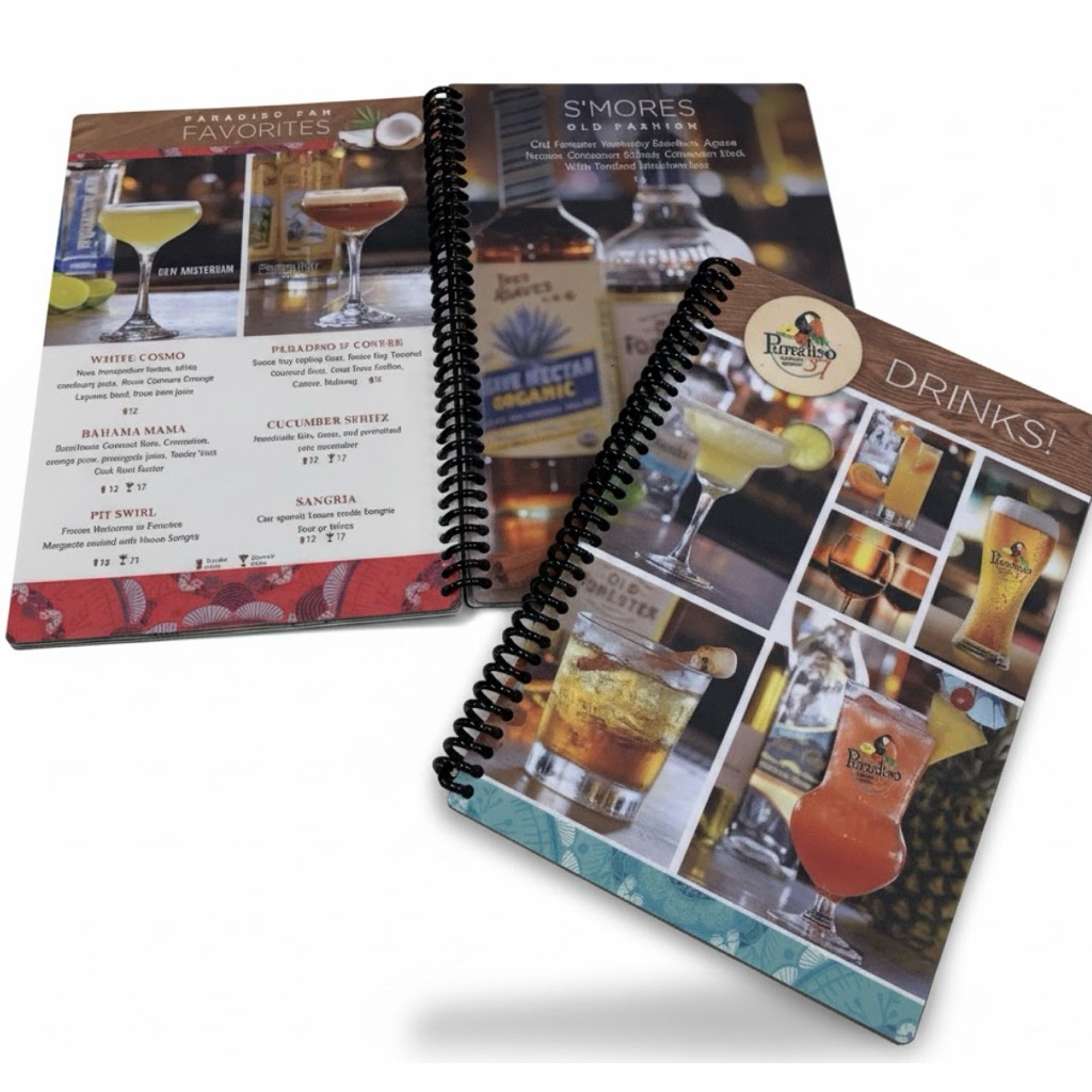 LAMINATED MENU BOARD A4 size available up to 3 pages back to back, PM ...