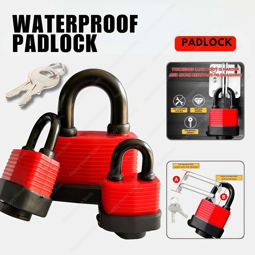 Waterproof Laminated Padlock Short/Long Shackle 40mm Weatherproof ...