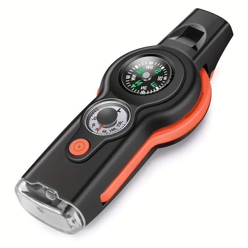 7-in-1 Survival Multi-Tool Whistle with flashlight Compass Magnifying ...