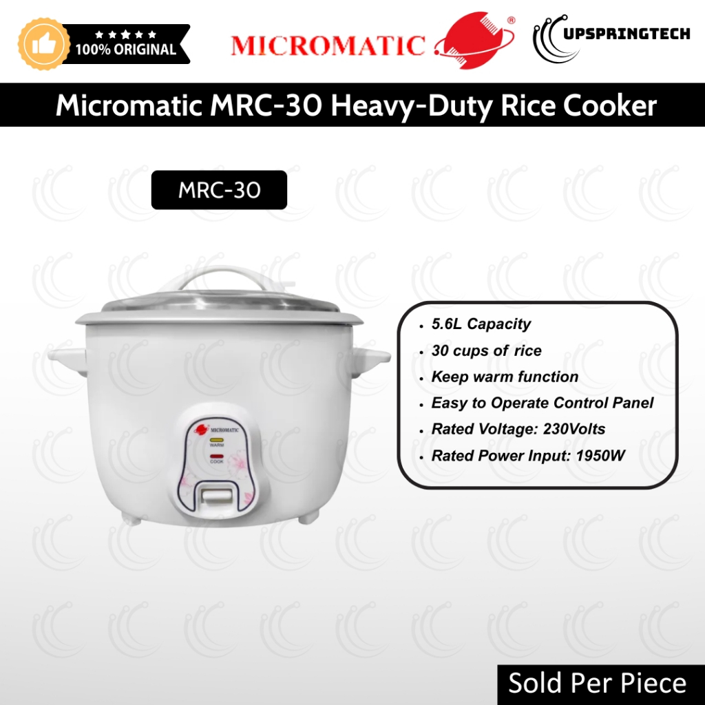 Micromatic MRC‑30 5.6 L Heavy‑Duty Rice Cooker (30 Cups) – Large ...
