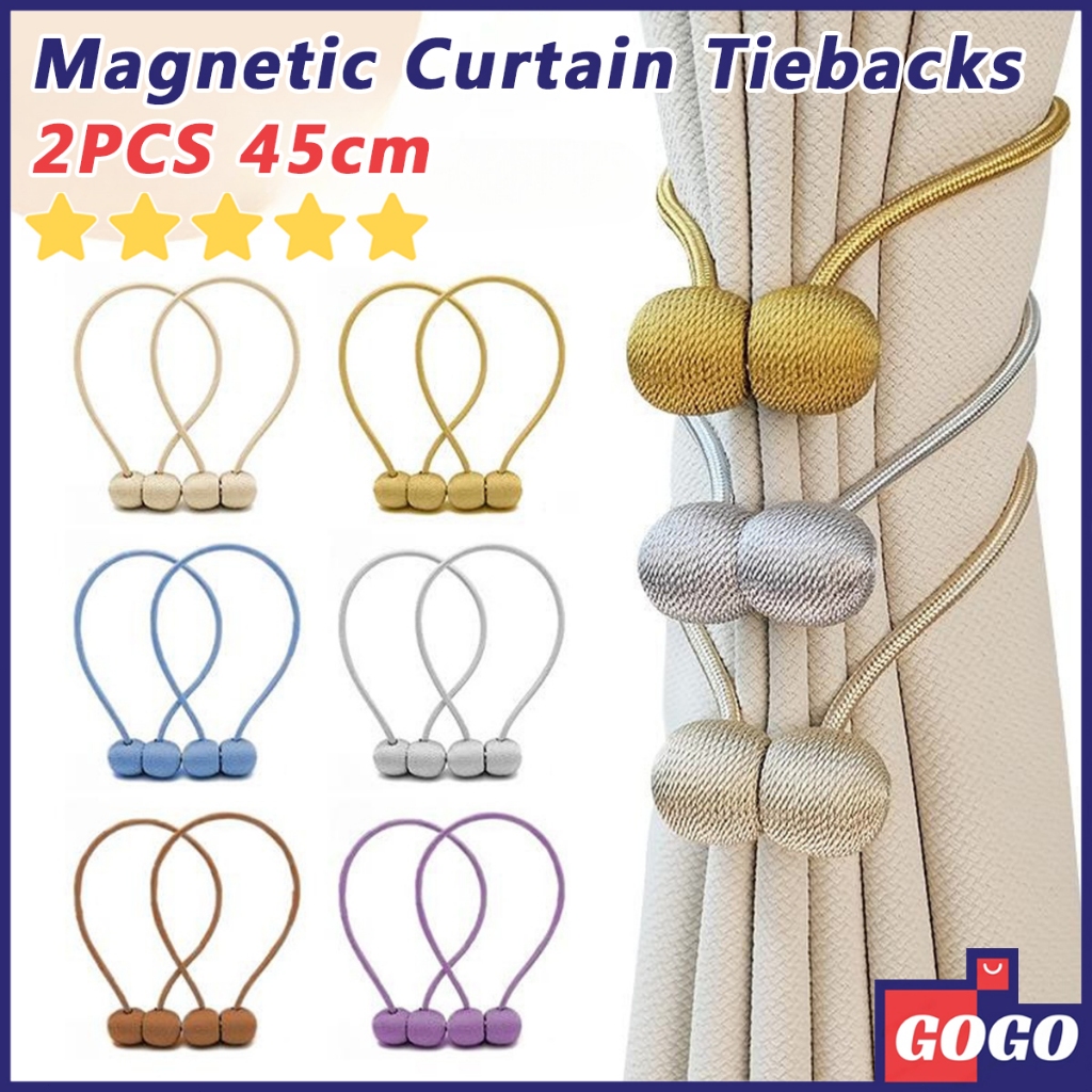 2PCS Window Curtain Tie Backs Strong Magnetic Holdback Clips Punch Free ...