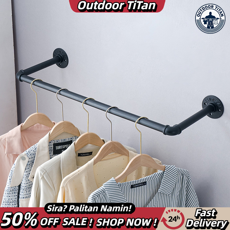Wall-Mounted Metal Clothes Rack Detachable Hanger Rack Metal – Durable ...