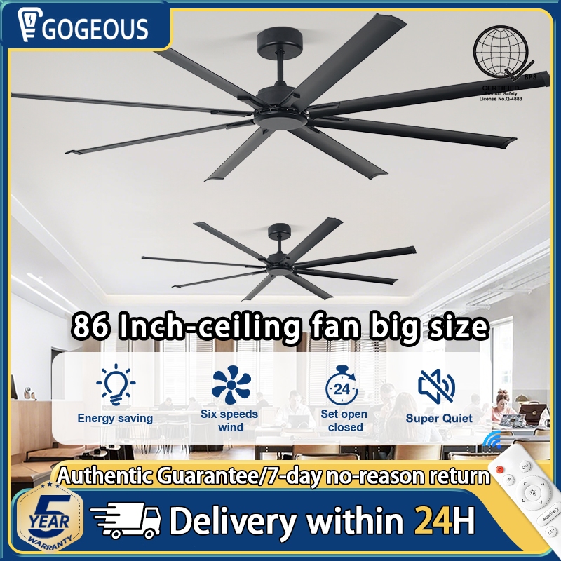 Gogeous 86 inch Ceiling Fan Big Size 8 Blades Modern Ceiling Fan With ...