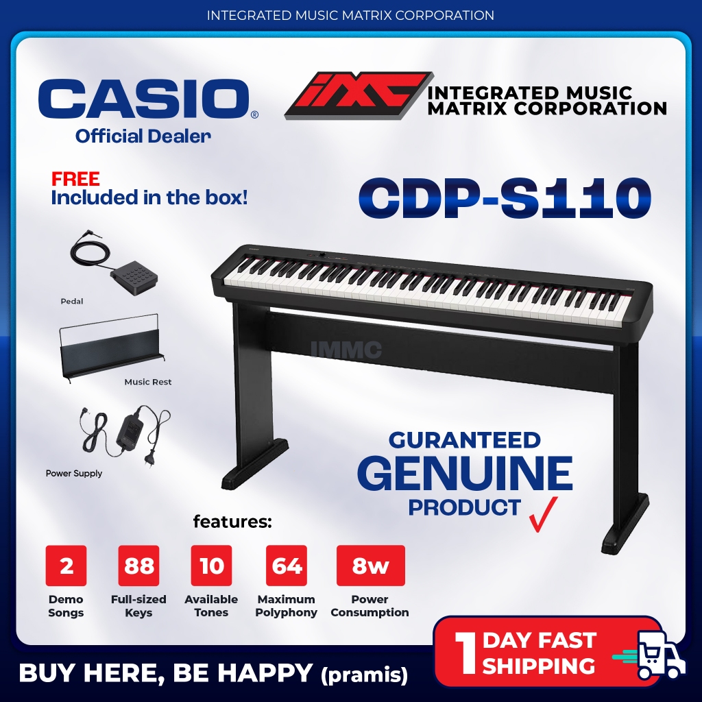 Casio CDP-S105 Weighted 88-Key Slim Digital Piano with Scaled Hammer ...