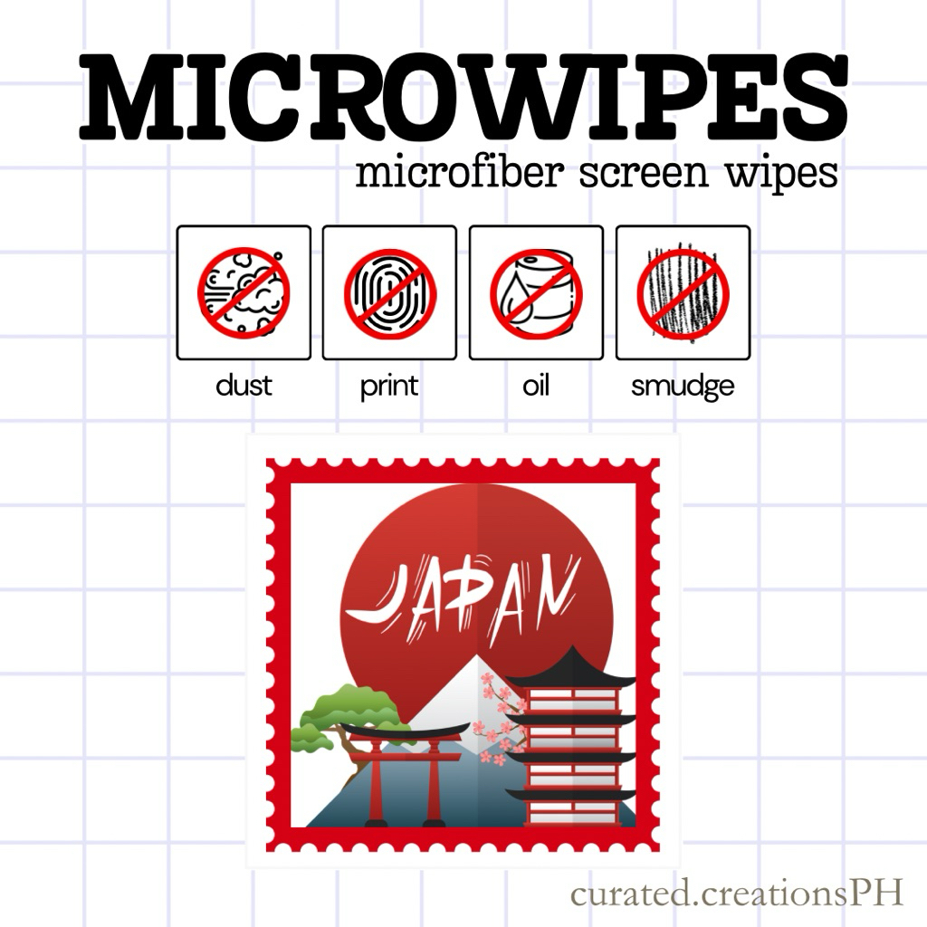 microwipes Microfiber Screen Cleaner Travel Stamp Korea Japan | Shopee ...