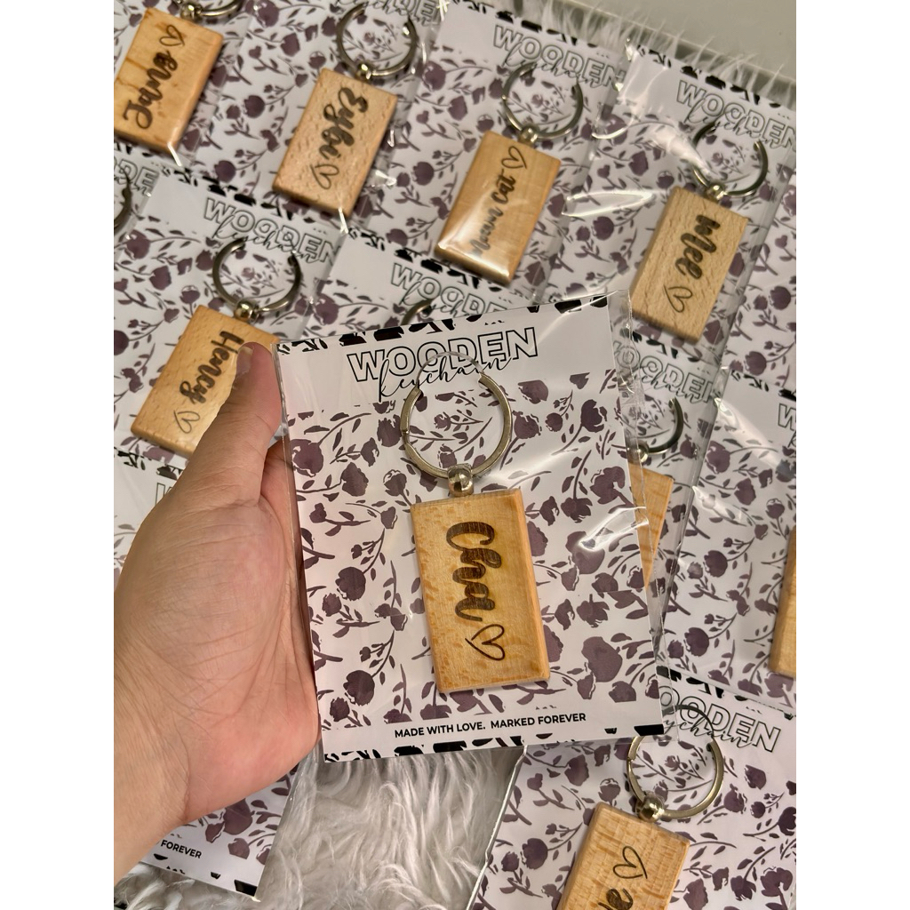Personalized Wooden Keychain Round, Square, Rectangle Shape with plain ...