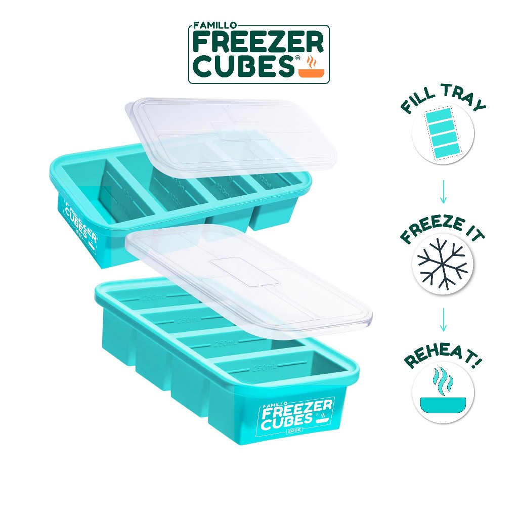 Famillo® Freezer Cubes™ Edge | Souper Cubes–Inspired (1Cup, 4 Molds ...