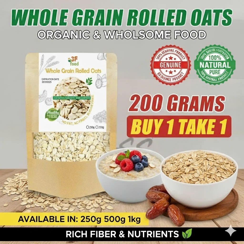 Natural Food Grain Rolled Oats with No Added Sugar and High Fiber ...