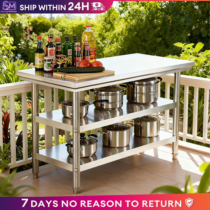 304 Stainless Workbench Multi-Layer Heavy Duty Table Operation Table ...