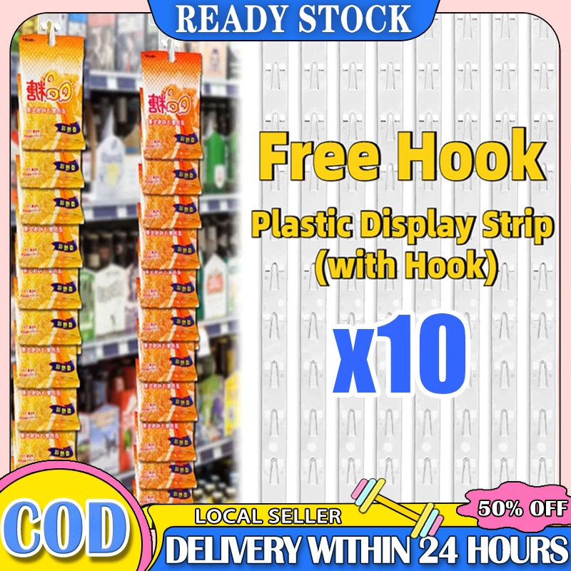 10PCS Display Hanging Strips Supermarket Snack Injection Plastic Strip ...