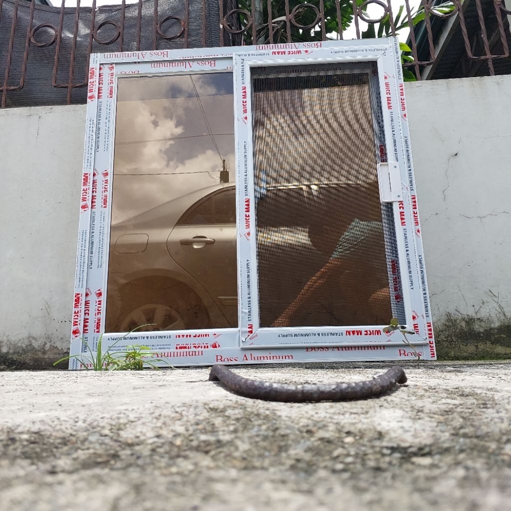 100cm x 90cm sliding window with screen White | Shopee Philippines