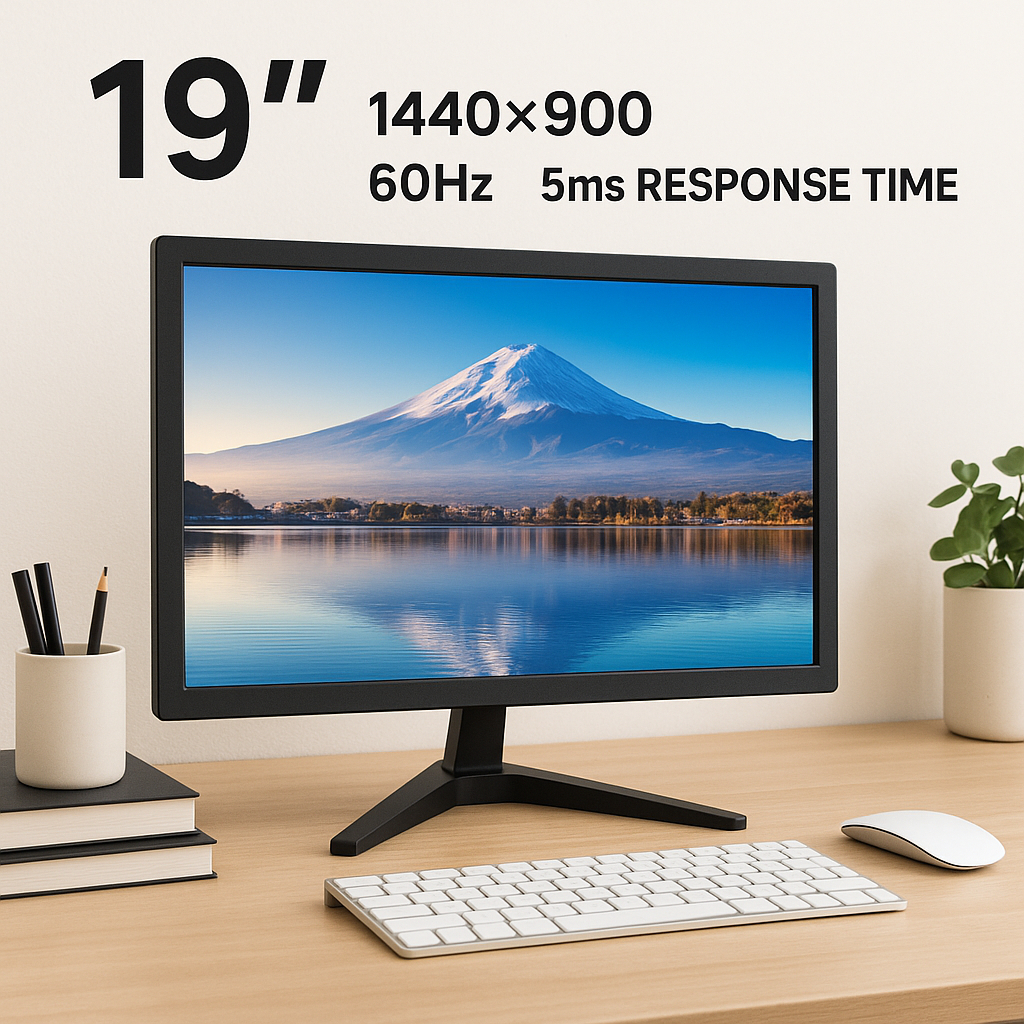 19 Inch LED Monitor 1440×900 HD Display | 60Hz Computer Screen | 5ms ...