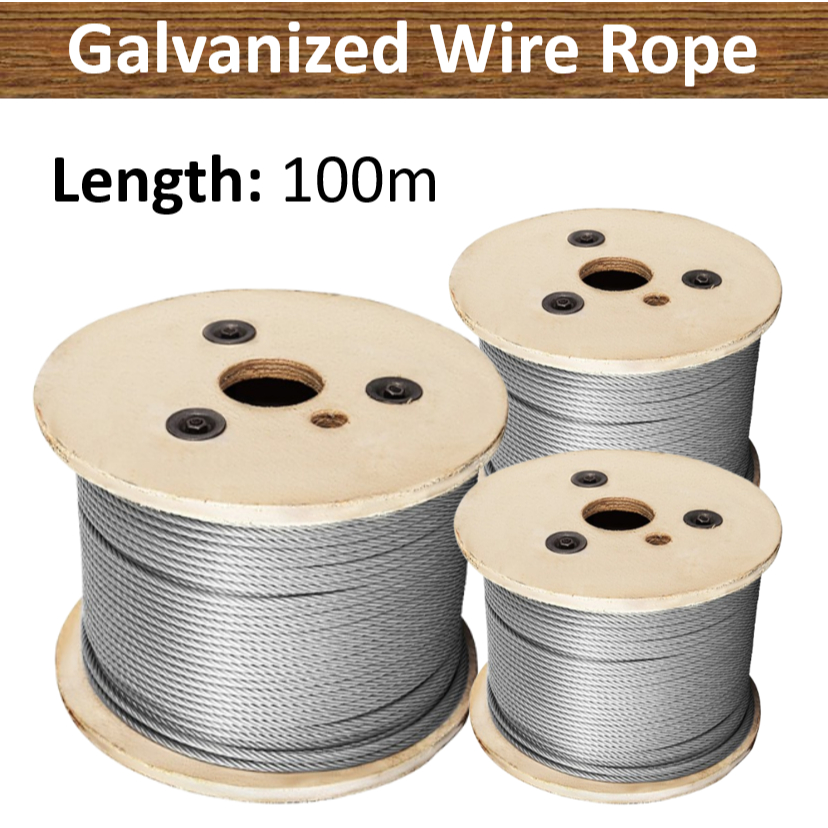 Builders Choice Galvanized Wire Rope 6x12 FC 100 meters 8mm | Shopee ...