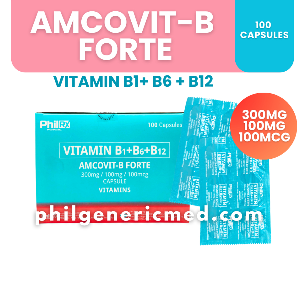 Amcovit-B Forte Vitamin B1+ B6 + B12 (100 Capsules) | Shopee Philippines