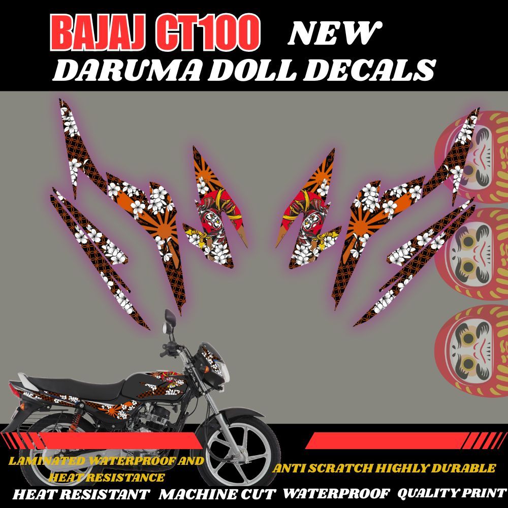 DARUMA DOLL DECALS STICKER FOR BAJAJ CT100 MOTORCYCLE/ NEW DECALS ...
