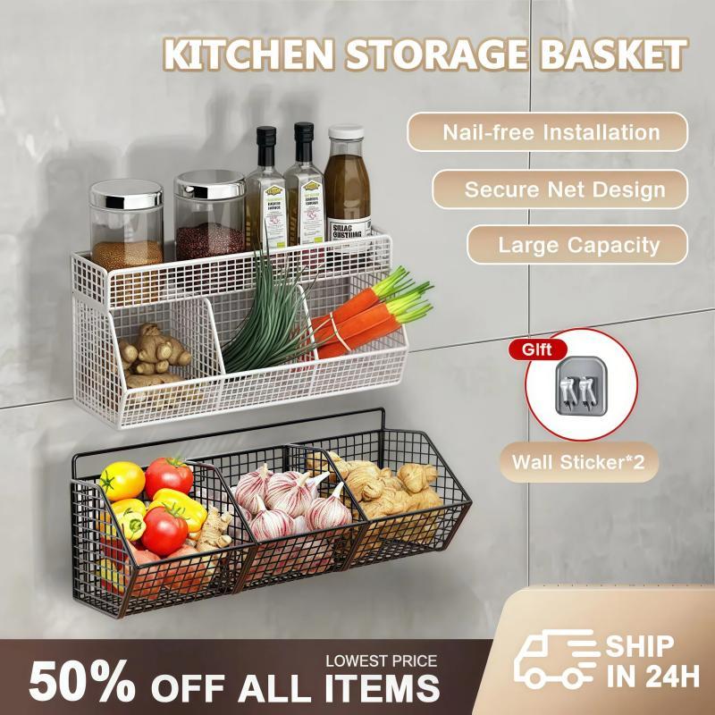 Kitchen Utensils Condiments Organizer Rack Wall Hanging Wares Storage ...
