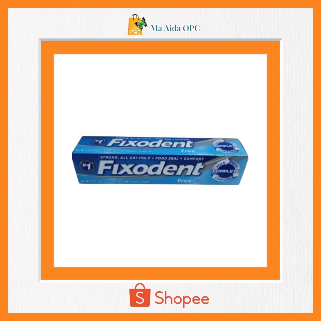 Fixodent Denture Adhesive cream FREE of flavors & colors (68g) Dentures ...