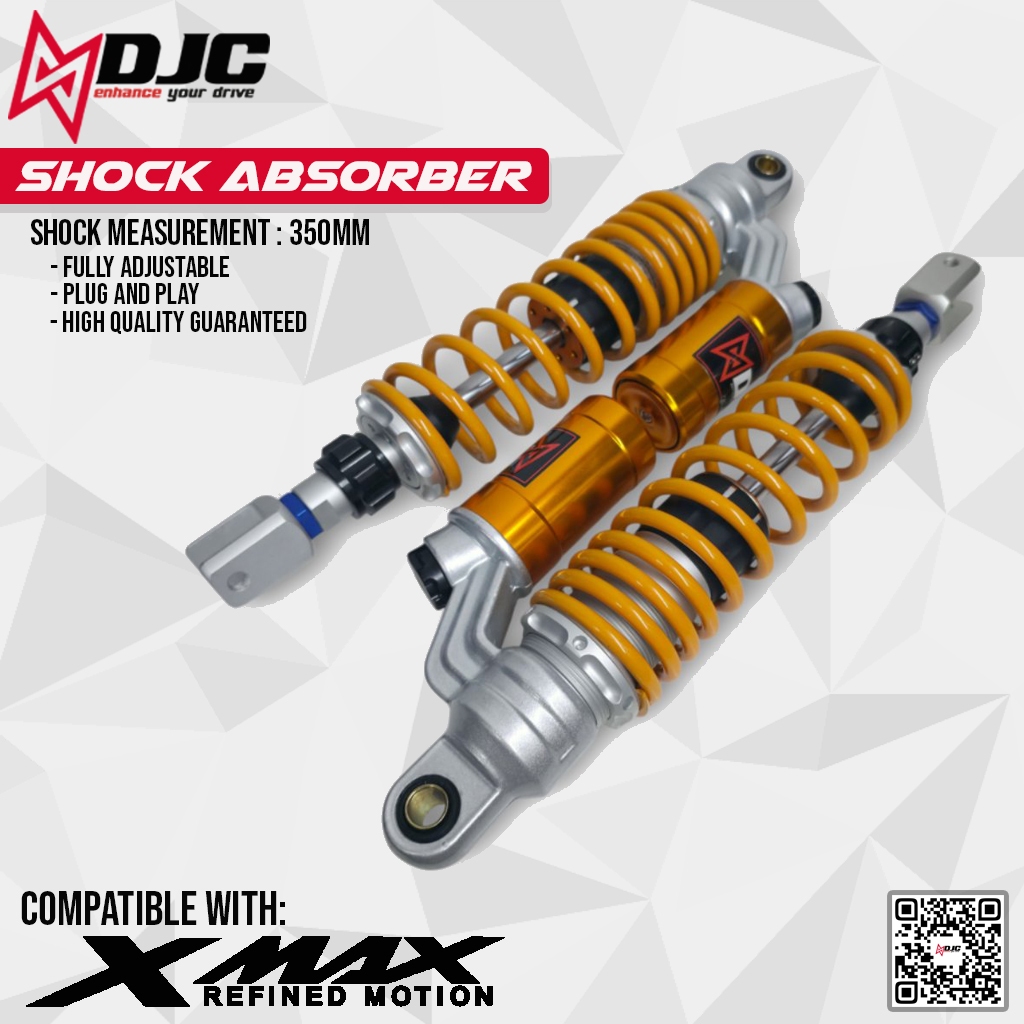 DJC Yamaha Xmax V1 / V2 / V3 Fully Adjustable Shock Absorber 350mm ...