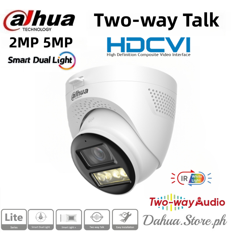 Dahua Two-way Audio Analog Camera 2MP/5MP Smart Dual Light HDCVI Two ...