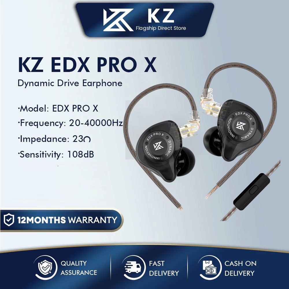 KZ EDX Pro X Dynamic Drivers Earphones Professional high-sensitivity ...