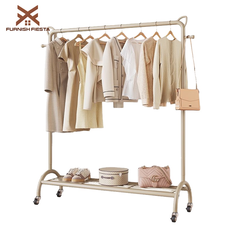 FURNISH FIESTA Gold Clothes Rack Sampayan Heavy Duty Clothes Organizer ...